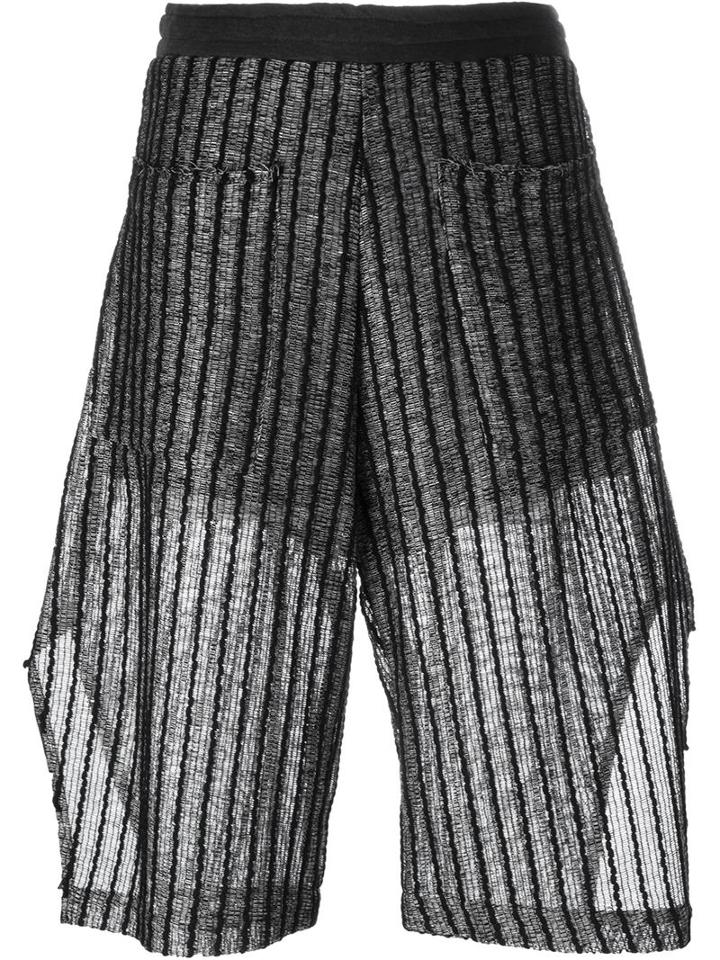 Lost & Found Ria Dunn Striped Knitted Shorts, Women's, Size: Small, Black, Acetate/cotton/linen/flax/polyamide