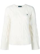 Polo Ralph Lauren Wide Sleeve Cable Knit Sweater - White