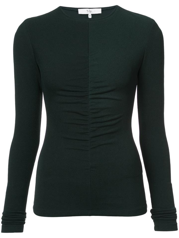 Tibi Ruched Knit T-shirt - Green