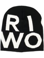Woolrich Logo Pattern Knitted Hat - Black
