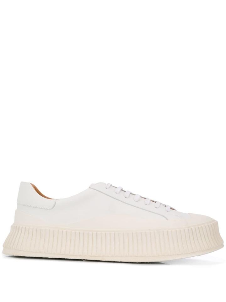 Jil Sander Platform Low Top Sneakers - White