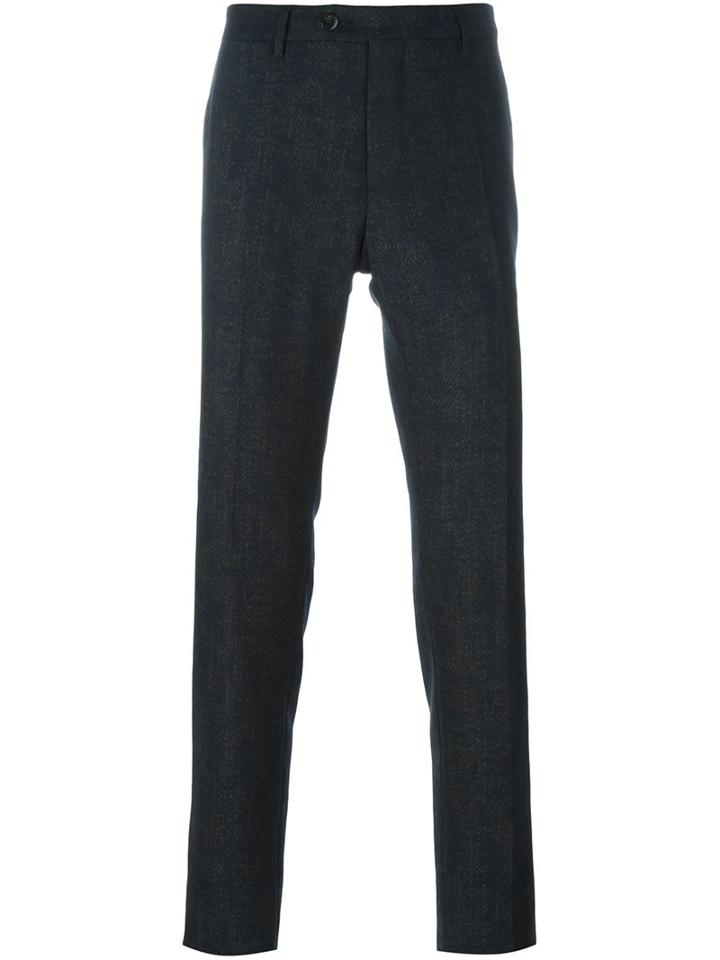 Etro Slim Tailored Trousers, Men's, Size: 52, Blue, Spandex/elastane/acetate/viscose/wool