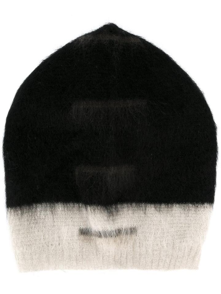 Rick Owens Colour Block Beanie, Women's, Black, Polyamide/mohair/wool