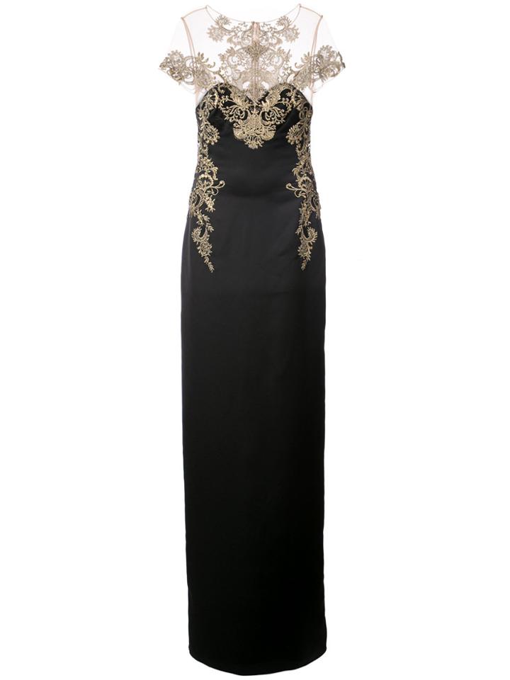 Marchesa Notte Ruffled Lace And Tulle Gown - Black