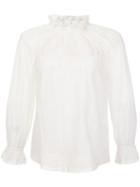 Marc Jacobs Lace Panel Blouse, Women's, Size: 6, White, Cotton