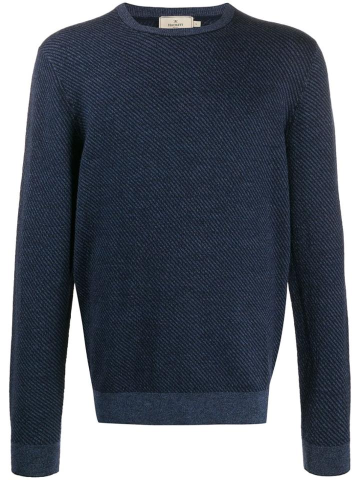 Hackett Striped Crew Neck Jumper - Blue