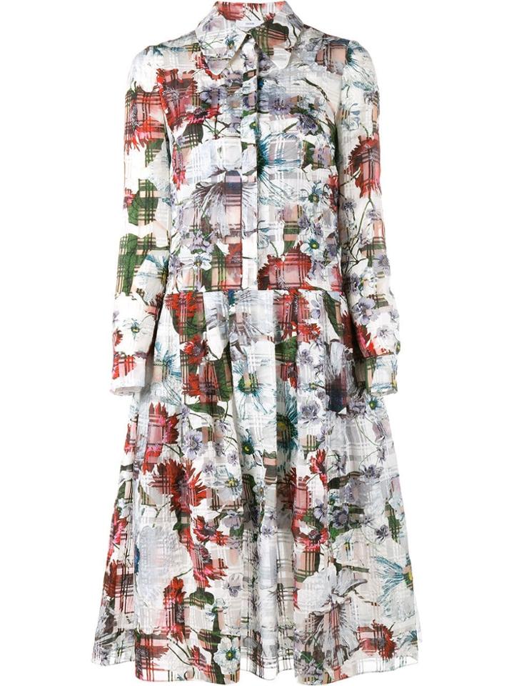 Erdem Floral Printed Shirt Dress - White