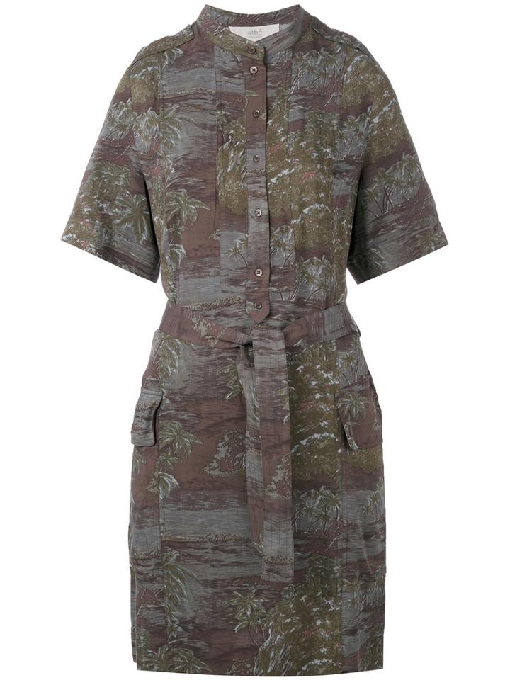 Vanessa Bruno Athé - Printed Shirt Dress - Women - Viscose - 36, Green, Viscose