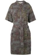 Vanessa Bruno Athé - Printed Shirt Dress - Women - Viscose - 36, Green, Viscose