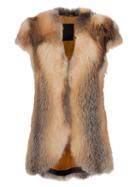 Liska Fox Fur Vest, Women's, Brown, Fox
