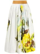 Antonio Marras Pleated Floral Print Skirt - White