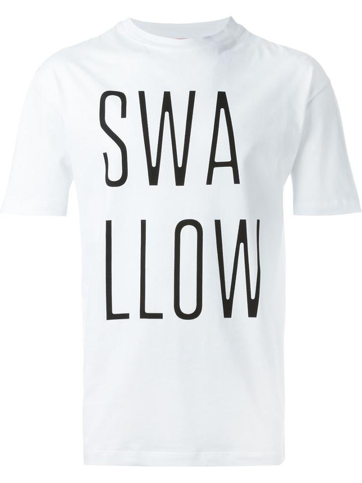Mcq Alexander Mcqueen 'swallow' Print T-shirt, Men's, Size: Xxl, White, Cotton