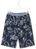 Young Versace Teen Icon Print Shorts - Blue