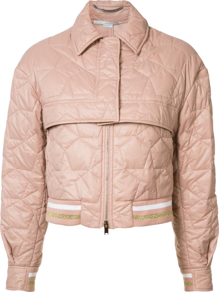 Stella Mccartney Cropped Bomber Jacket - Pink & Purple
