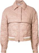 Stella Mccartney Cropped Bomber Jacket - Pink & Purple