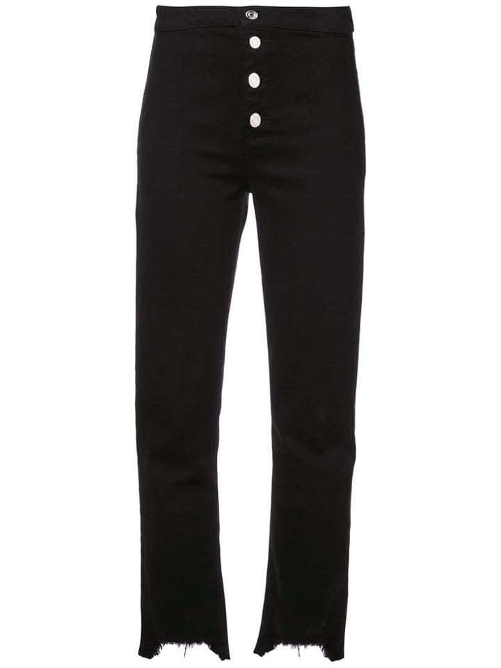 Rta Cropped Raw Hem Jeans - Black