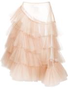 Simone Rocha Layered Ruffled Sheer Full Skirt - Neutrals