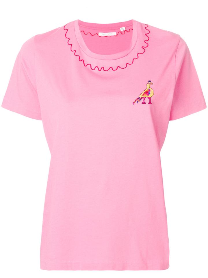 Chinti & Parker Front Logo T-shirt - Pink & Purple