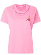Chinti & Parker Front Logo T-shirt - Pink & Purple