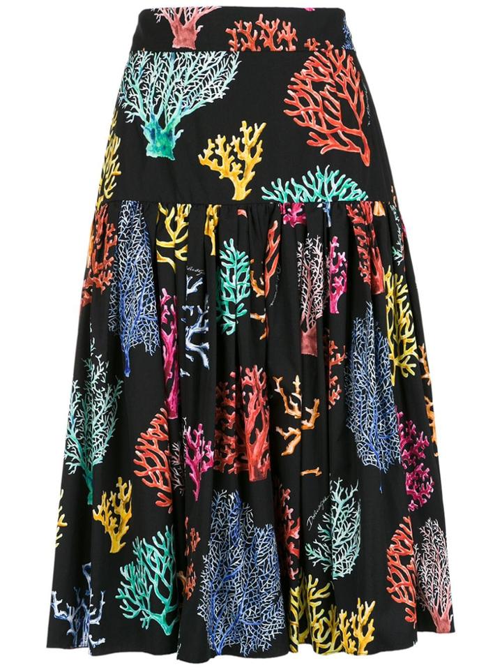 Dolce & Gabbana Printed Midi Skirt - Black