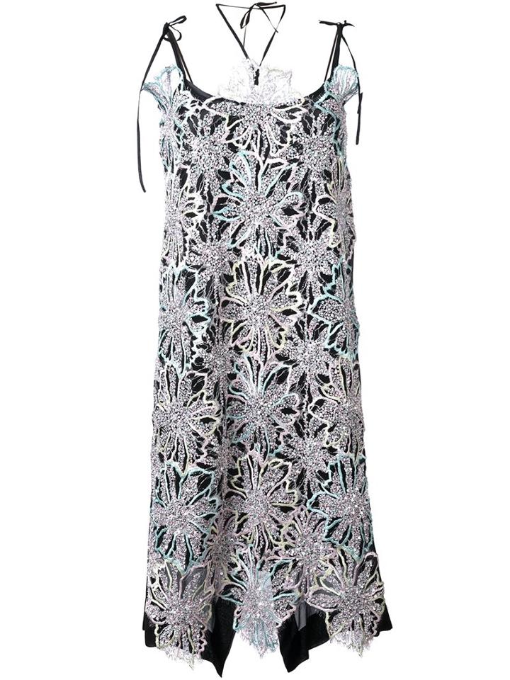 Antonio Marras Embellished Lace Overlay Dress