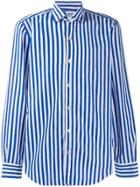 Finamore 1925 Napoli Striped Button Down Shirt - Blue