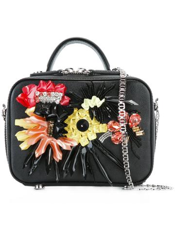 La Perla - Flower Appliqué Shoulder Bag - Women - Leather/polyvinyl Acetate (pva) - One Size, Women's, Black, Leather/polyvinyl Acetate (pva)