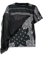 Sacai Bandana Pattern T-shirt - Black