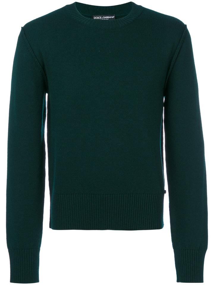 Dolce & Gabbana - Round Neck Jumper - Men - Virgin Wool - 48, Green, Virgin Wool
