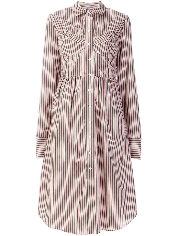 Alexa Chung Seamed Shirt Dress - Pink & Purple