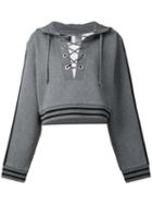 Puma Fenty Puma X Rihanna 'rising Sun' Lace-up Sweatshirt, Women's, Size: Large, Grey, Cotton/polyester