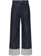 Jw Anderson Turned-cuff Straight-leg Jeans - Blue