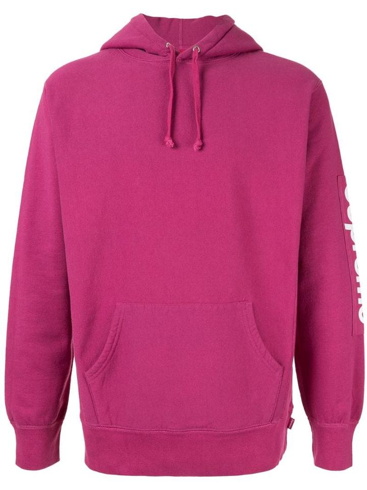 Supreme Sleeve Patch Hooded Sweatshirt - Pink