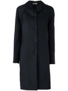 Nina Ricci Pleated Sleeve Coat, Women's, Size: 42, Blue, Silk/wool