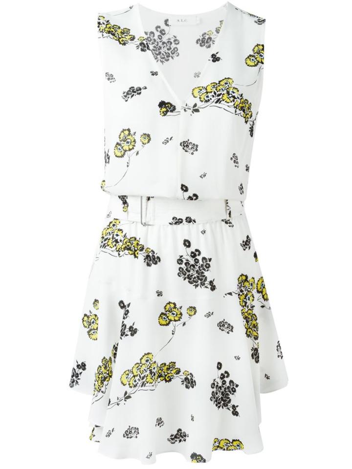 A.l.c. Floral Print Dress, Women's, Size: 6, White, Silk