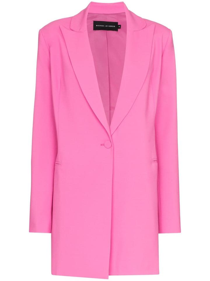 Michael Lo Sordo Fitted Wool Blazer - Pink