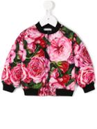 Dolce & Gabbana Kids - Rose (pink) Print Bomber Jacket - Kids - Feather Down/polyester/viscose - 9-12 Mth