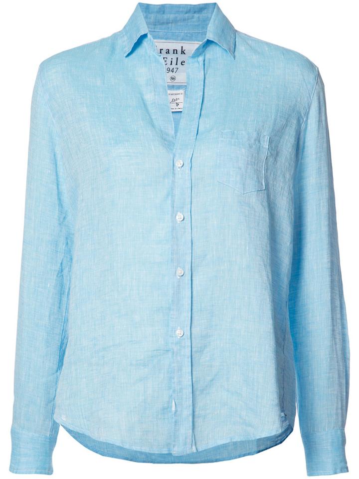 Frank & Eileen Eileen Shirt, Women's, Size: Xl, Blue, Linen/flax