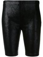 Manokhi Leather Cycling Shorts - Black