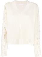 See By Chloé Lace Appliqué Pullover - White