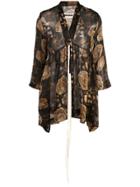 Uma Wang Floral Print Sheer Blouse - Black