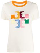 Tory Burch Colour Block Logo T-shirt - Neutrals
