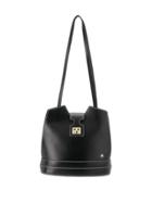 Manu Atelier Stitch Detail Shoulder Bag - Black