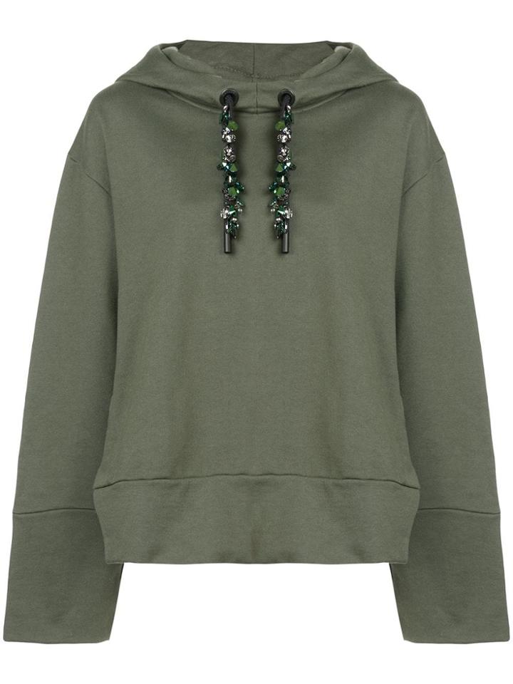 Osklen Embellished Drawstring Hoodie - Green