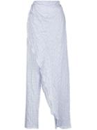Baja East Asymmetric Wrapped Trousers, Women's, Size: 0, Blue, Cotton/polyurethane