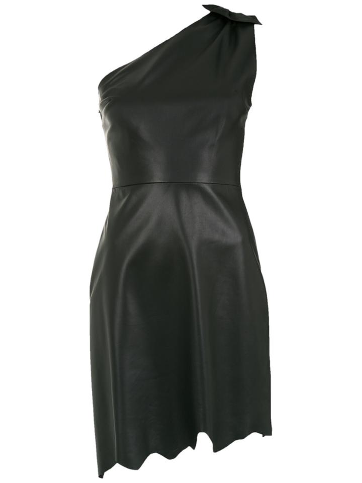 Nk Leather Asymmetric Dress - Black