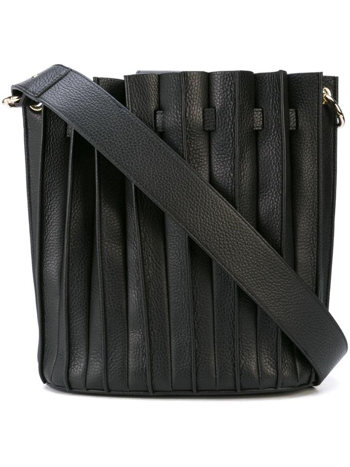 Sara Battaglia Plissè Bucket Bag - Black