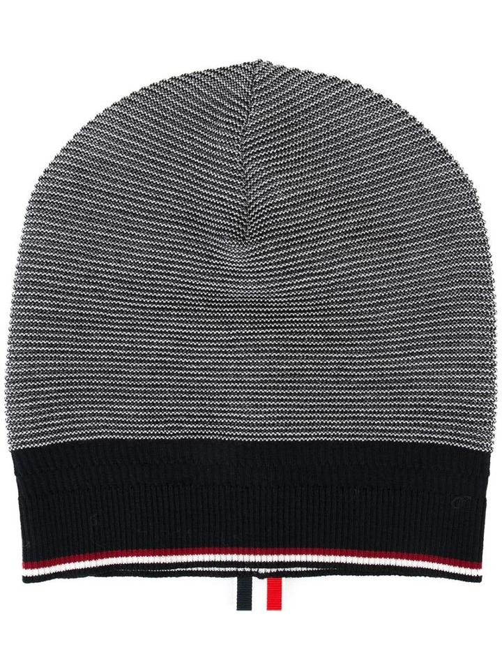 Thom Browne Colour Block Beanie, Men's, Blue, Wool