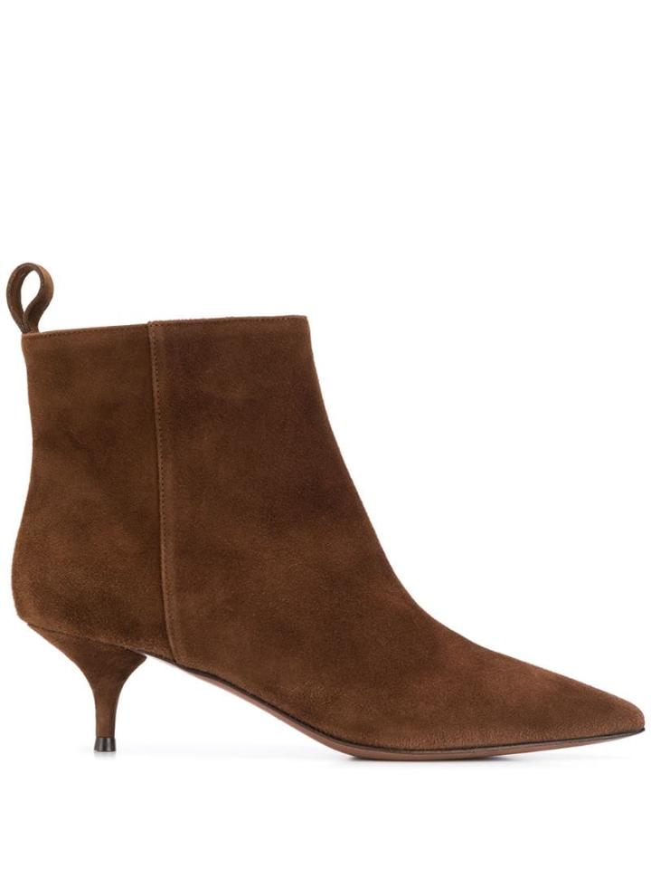 L'autre Chose Textured Ankle Boots - Brown