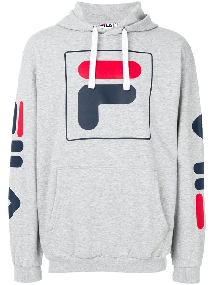 Fila Logo Printed Hoodie - Grey